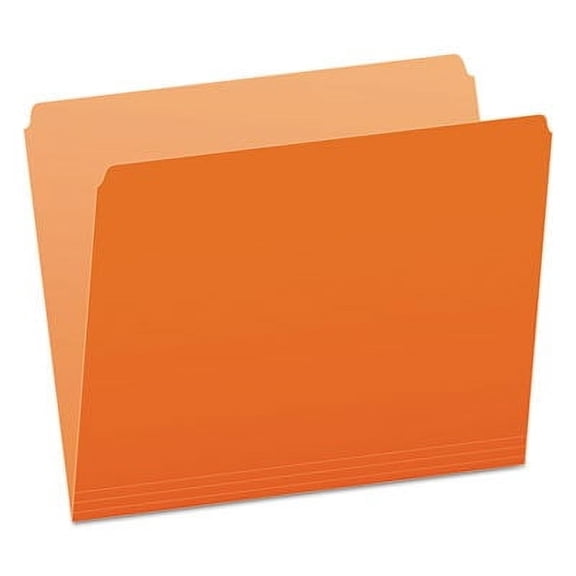Pendaflex Colored File Folders Straight Top Tab Letter Orange/Light Orange 100/Box 152ORA