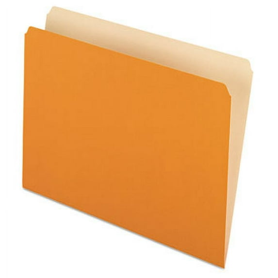 Pendaflex Colored File Folders, Straight Top Tab, Letter, Orange/Light Orange, 100/Box