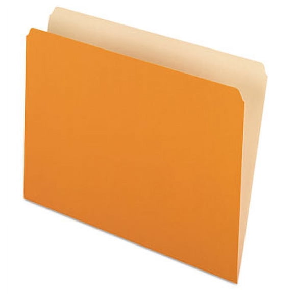 Pendaflex Colored File Folders, Straight Top Tab, Letter, Orange/Light Orange, 100/Box