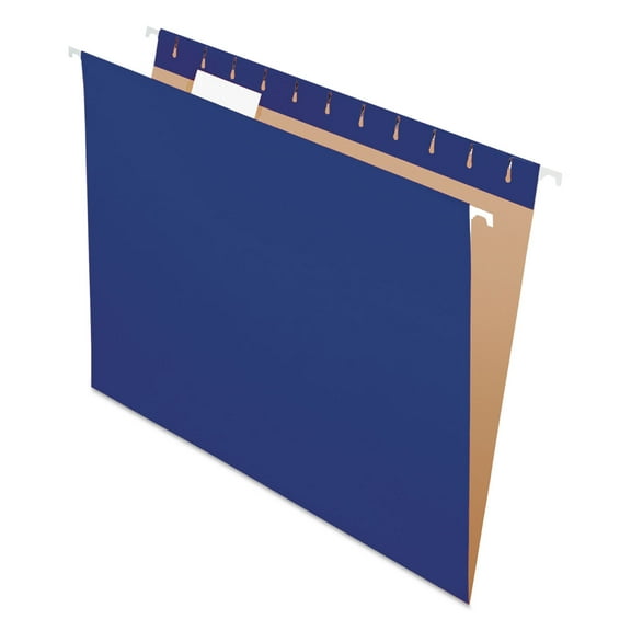 Pendaflex Colored Hanging Folders, Letter Size, 1/5-Cut Tab, Navy, 25/Box (81615)