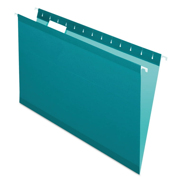 Colored Reinforced Hanging Folders, Legal Size, 1/5-Cut Tabs, Teal, 25/Box Colored Reinforced Hanging Folders, Legal Size, 1/5-Cut Tabs, Teal, 25/Box