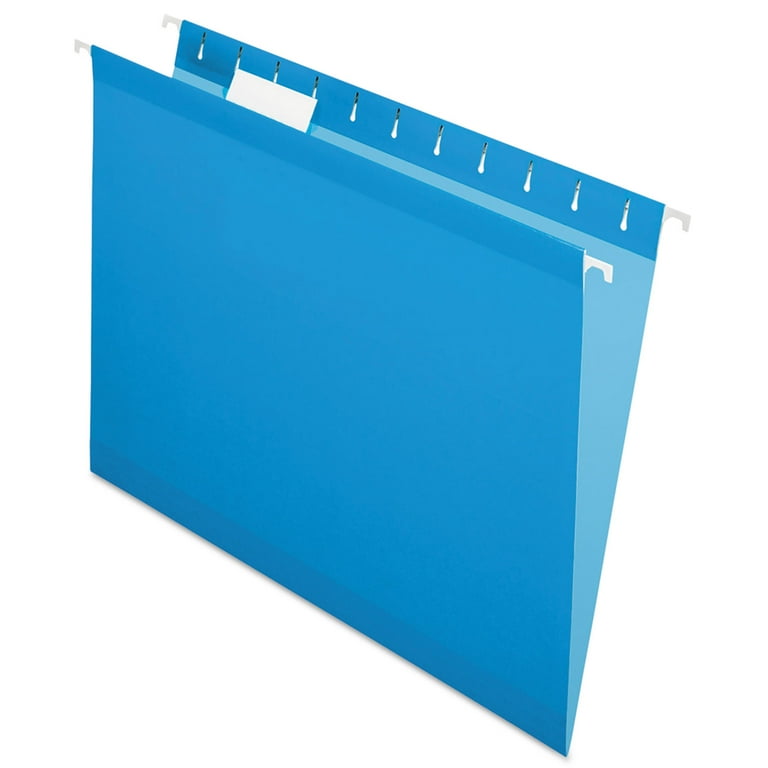 Colored Reinforced Hanging Folders, Legal Size, 1/5-Cut Tabs, Blue, 25/Box Colored Reinforced Hanging Folders, Legal Size, 1/5-Cut Tabs, Blue, 25/Box