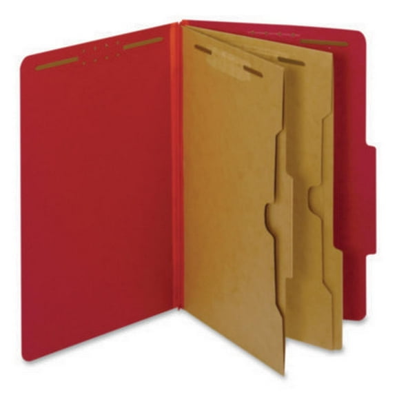 Pendaflex Classification Folder 2-Dividers 2 1/2" Expansion Legal Size Bright Red 10/Box (29082P)