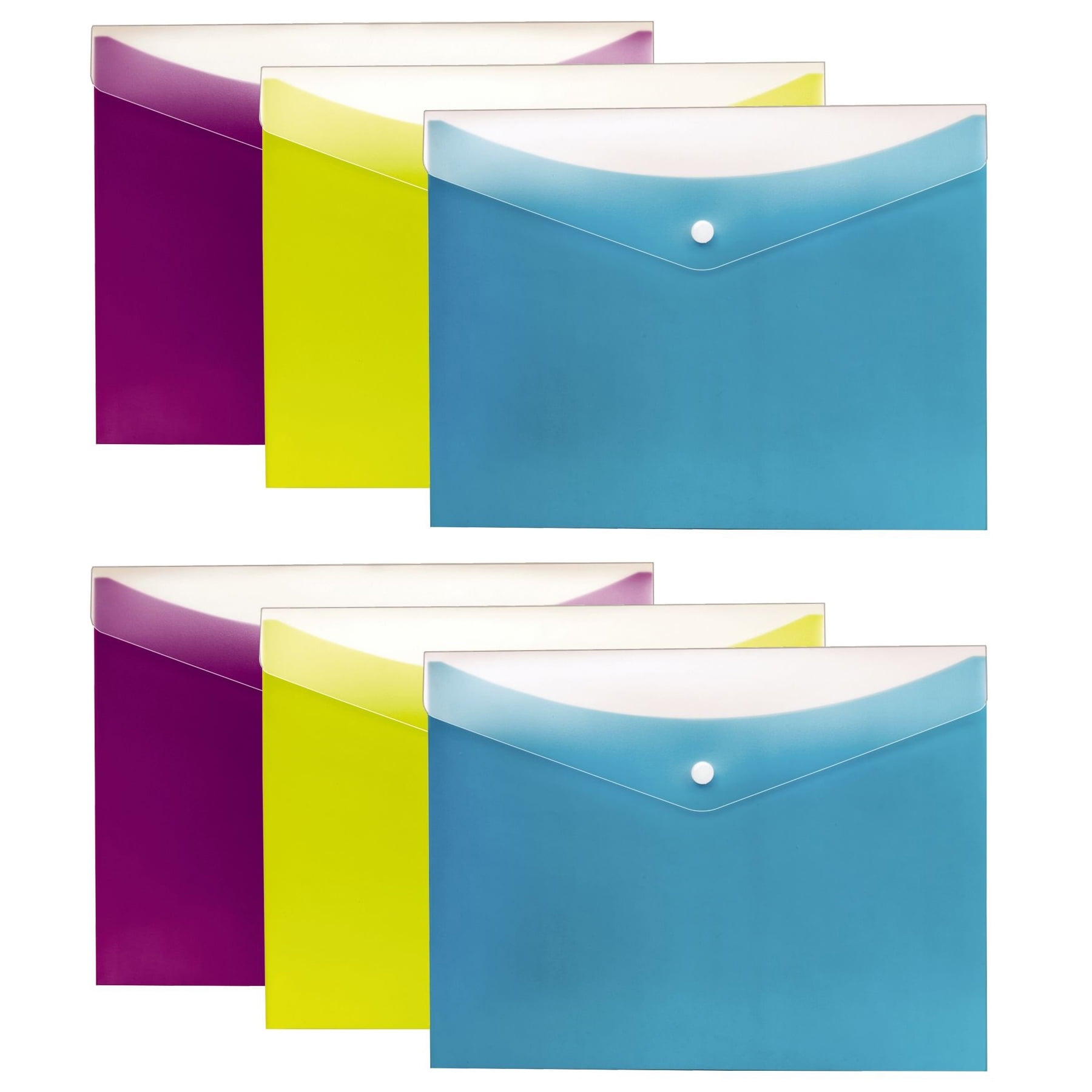 Pendaflex Dual Pocket Snap Poly Envelope, Letter Size, 3 Per Pack, 2 Packs