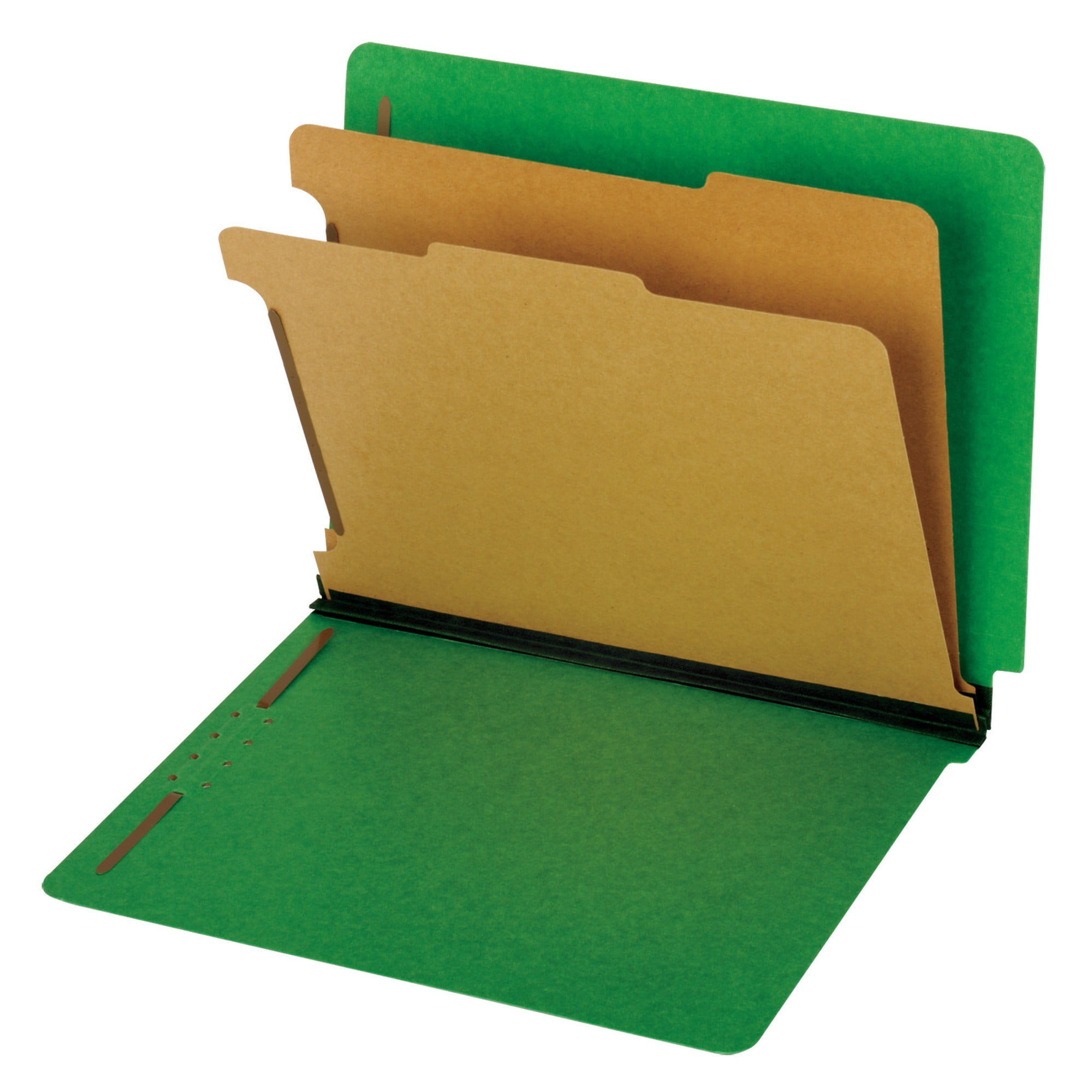 Pendaflex® End Tab Classification Folders, 60 Recycled, Letter Size, Dark Green, Box Of 10