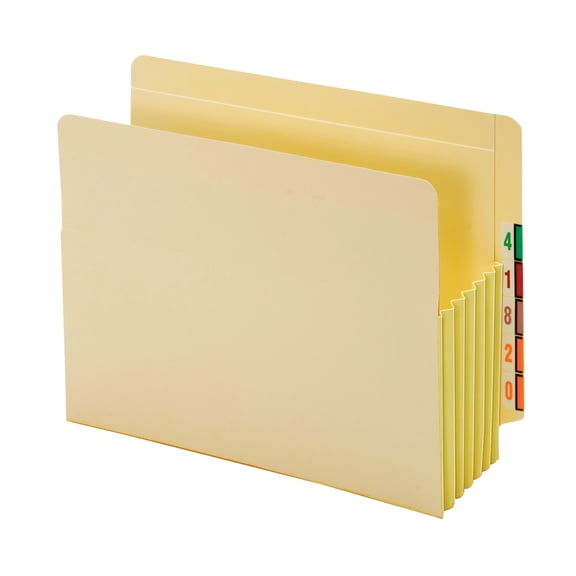 Pendaflex® End-Tab File Pockets With Tyvek® Gusset, 5 1/4" Expansion, Letter Size, Manila, Pack Of 10 Pockets