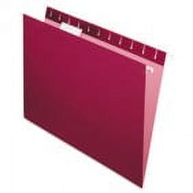 Pendaflex Essentials Colored Hanging Folders, 1/5 Tab, Letter, Burgundy, 25/Box