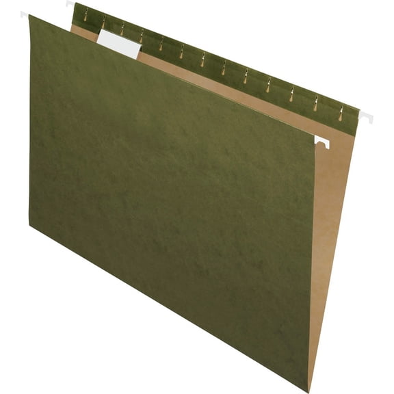 Pendaflex Essentials Hanging File Folder, 1/5 Cut, Legal Size, Standard Green, Pack of 25