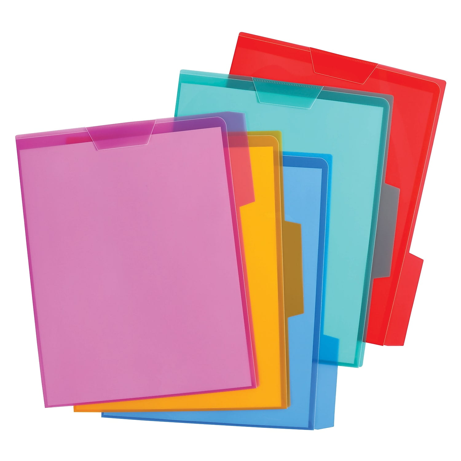 Pendaflex File Folders 1/3-Cut Tabs Letter Size Plastic Assorted Colors 5/Pack (E85015)