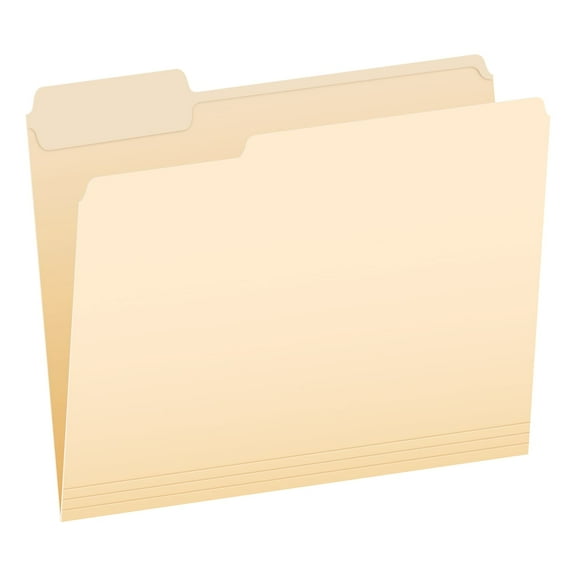 Pendaflex File Folder 1-Tab Assorted Letter Size Manila 100/Box (1006989)
