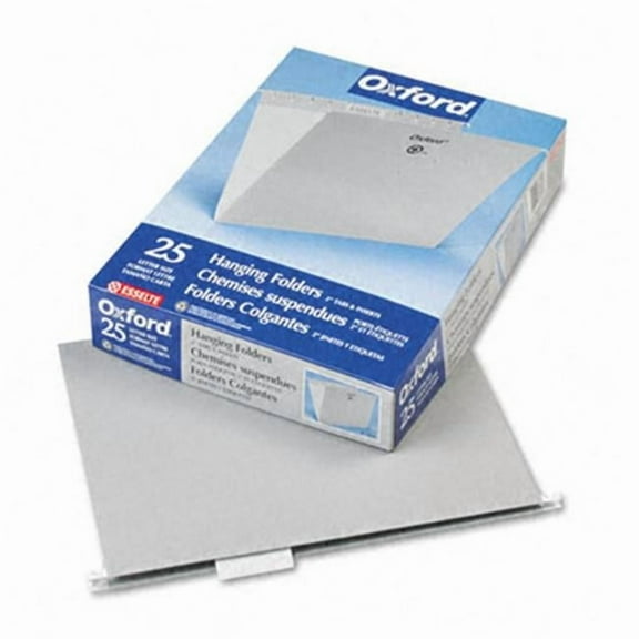 Pendaflex  Hanging File Folders- 1/5 Tab- Letter- Gray- 25/Box