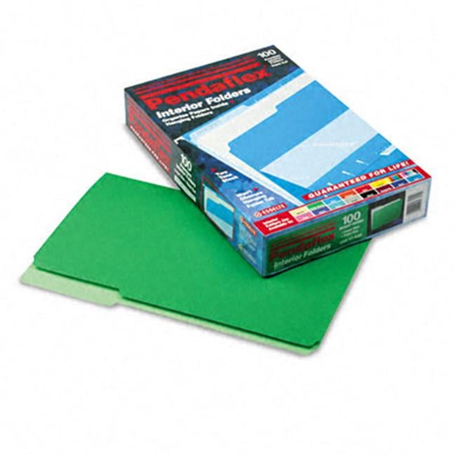 Pendaflex  Interior File Folders- 1/3 Cut- Top Tab- Legal- Green- 100/Box
