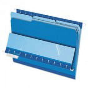 Pendaflex Interior File Folders, 1/3 Cut Top Tab, Letter, Blue 100/Box