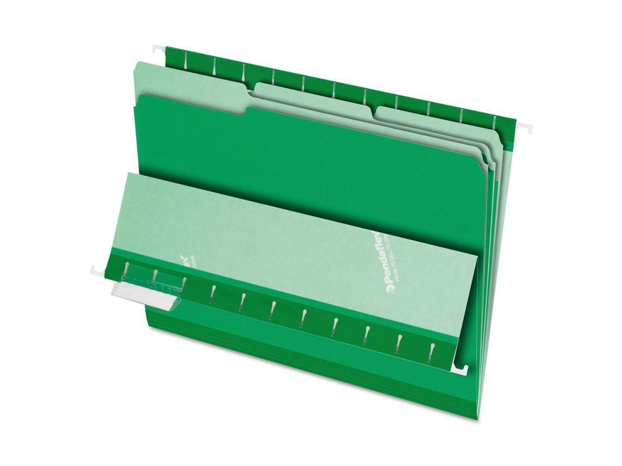 Pendaflex Interior File Folders 1/3 Cut Top Tab Letter Bright Green 100/Box 421013BGR