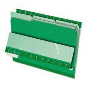 Pendaflex Interior File Folders, 1/3 Cut Top Tab, Letter, Bright Green, 100/Box