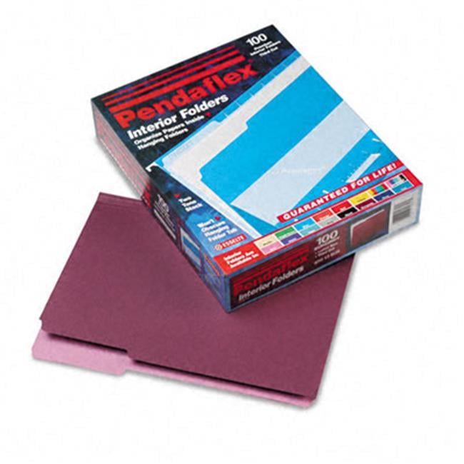 Pendaflex  Interior File Folders- 1/3 Cut- Top Tab- Letter- Burgundy- 100/Box