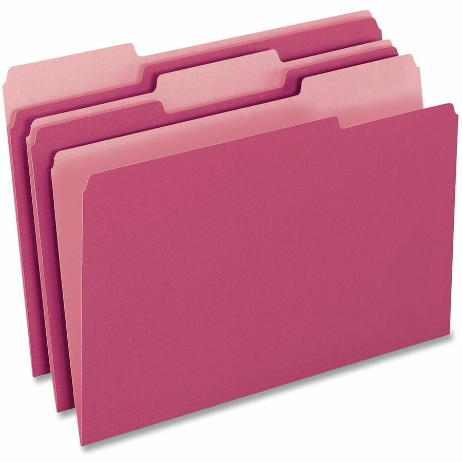 Pendaflex Interior File Folders 1/3 Cut Top Tab Letter Pink 100/Box 421013PIN