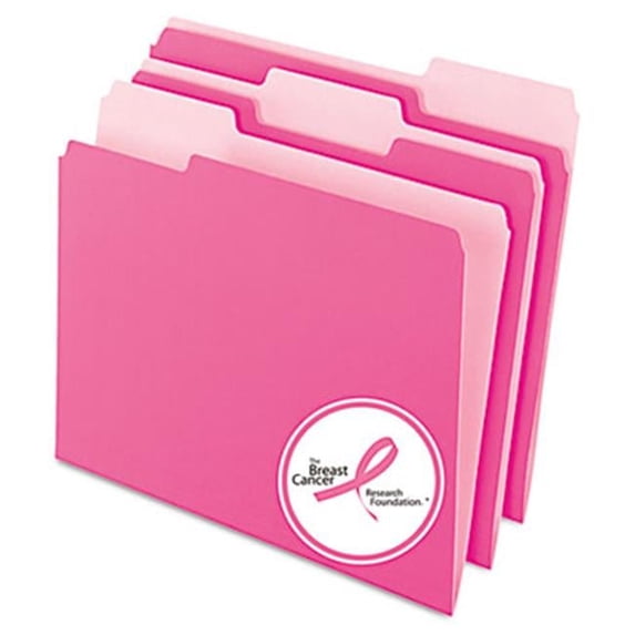 Pendaflex Interior File Folders- 1/3 Cut- Top Tab- Letter- Pink- 100/Box