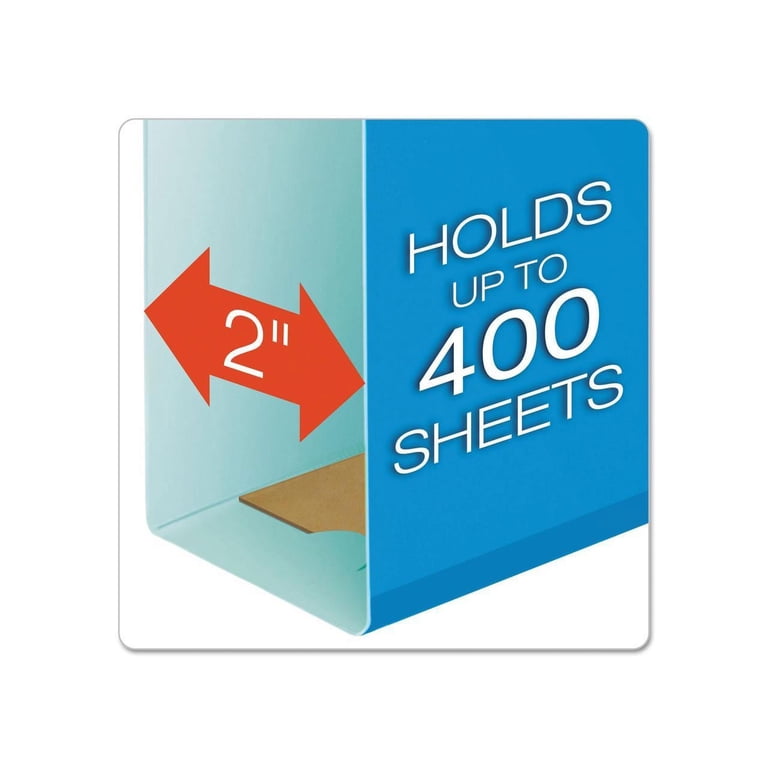 Interior File Folders - 1/3 Cut Top Tab, Letter Size, Aqua, 100 Per Box