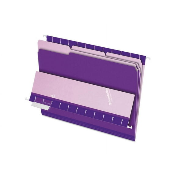Pendaflex Interior File Folders 1/3 Cut Top Tab Letter Violet 100/Box 421013VIO