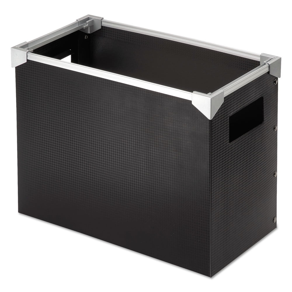 Black Poly Desktop File Box with Open Top Design