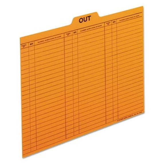 Pendaflex PFX2051 Out/Substitution Guides, 1/5 Top Tab, 11 pt Stock, Letter, Salmon, 100/Box