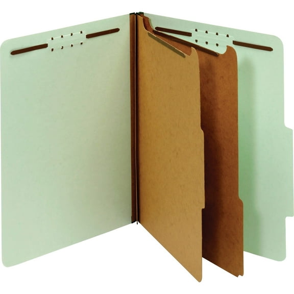 Pendaflex, PFX24076R, 2-divider Recycled Classification Folders, 10 / Box, Light Green