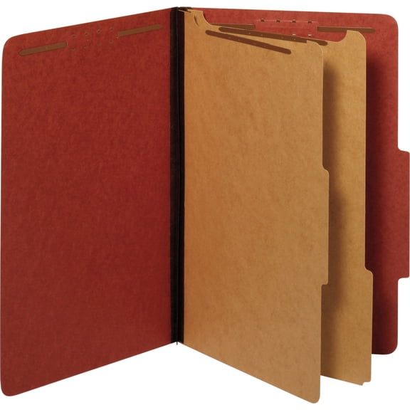 Pendaflex, PFX29075R, 2-divider Recycled Classification Folders, 10 / Box, Red