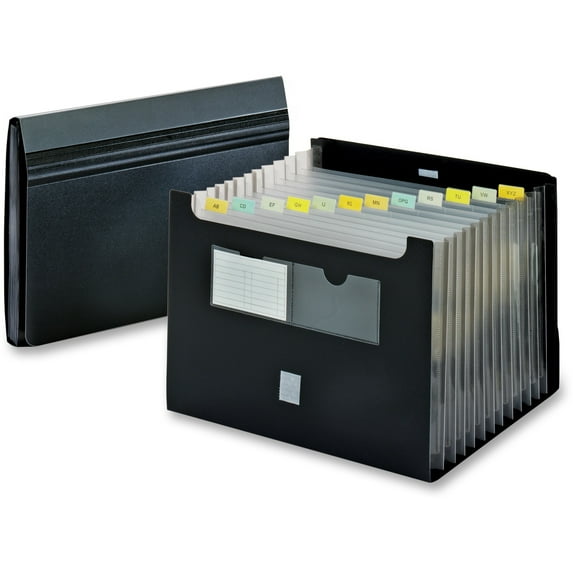 Pendaflex, PFX84125, 13-Pocket Poly Desktop File, 1 Each, Black
