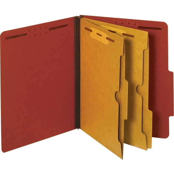 Pendaflex Pocket Divider Classification Folders, Red, 10 / Box (Quantity)