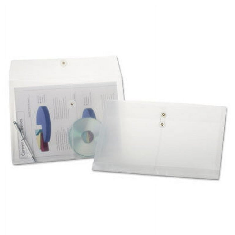 Poly String and Button Envelope, String/Button Closure, 8.5 x 14, Clear, 3/Pack Poly String and Button Envelope, String/Button Closure, 8.5 x 14, Clear, 3/Pack