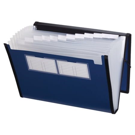 Pendaflex® Professional Poly Expanding File, 13 Pockets, Letter Size, Metallic Blue