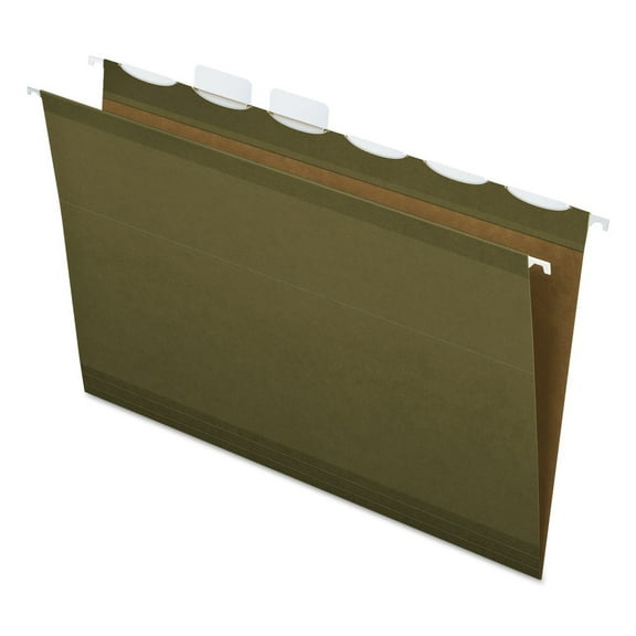 Pendaflex Ready-Tab Hanging File Folders 2" Capacity 1/6 Tab Legal Green 20/Box 42703