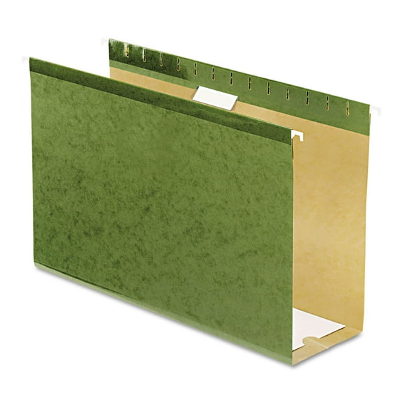 Pendaflex 04153X4 1/5-Cut Tabs 4 in. Capacity Legal Size Extra Capacity Reinforced Hanging File Folders with Box Bottom - Green (25/Box)