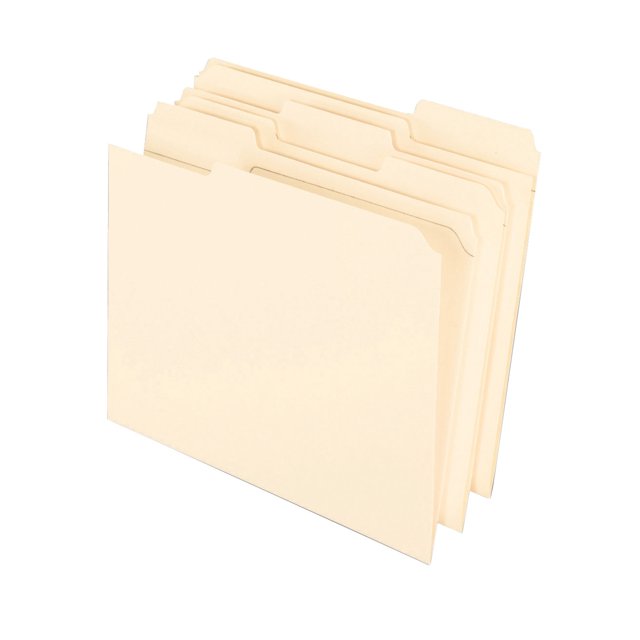 Pendaflex Reinforced File Folder, Letter Size, 1/3 Cut Tabs, Manila