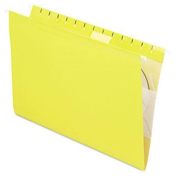 Pendaflex Reinforced Hanging File Folders- Kraft- Legal- Yellow- 25/Box