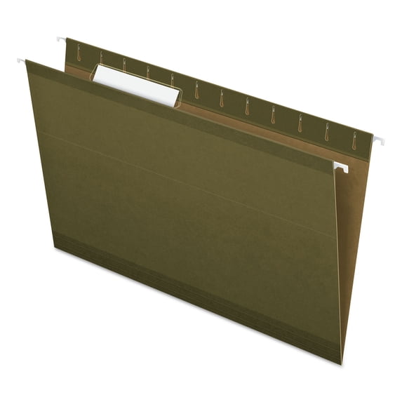Pendaflex Reinforced Hanging File Folders, Legal Size, 1/3-Cut Tab, Standard Green, 25/Box (415313)