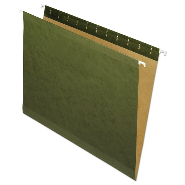 Reinforced Hanging File Folders, Letter Size, Straight Tabs, Standard Green, 25/Box Reinforced Hanging File Folders, Letter Size, Straight Tabs, Standard Green, 25/Box