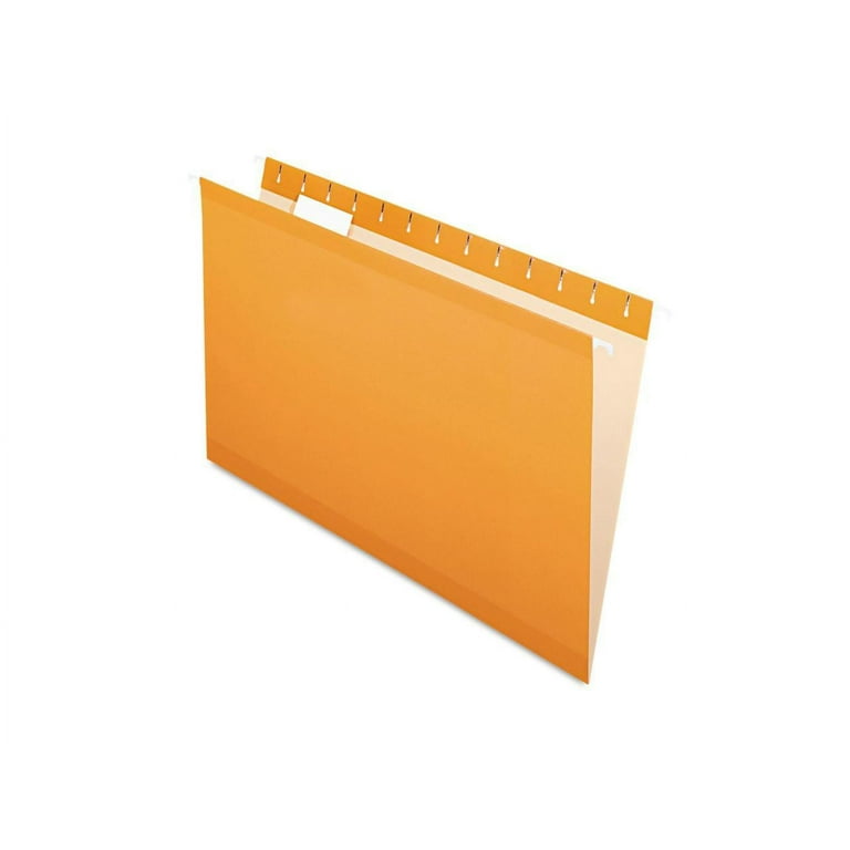Colored Reinforced Hanging Folders, Legal Size, 1/5-Cut Tabs, Orange, 25/Box Colored Reinforced Hanging Folders, Legal Size, 1/5-Cut Tabs, Orange, 25/Box