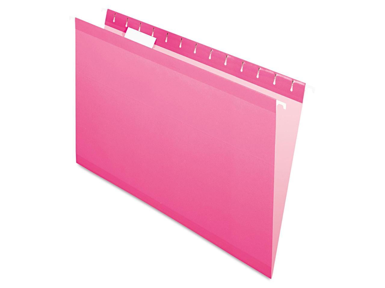 Pendaflex Reinforced Hanging Folders 1/5 Tab Legal Pink 25/Box