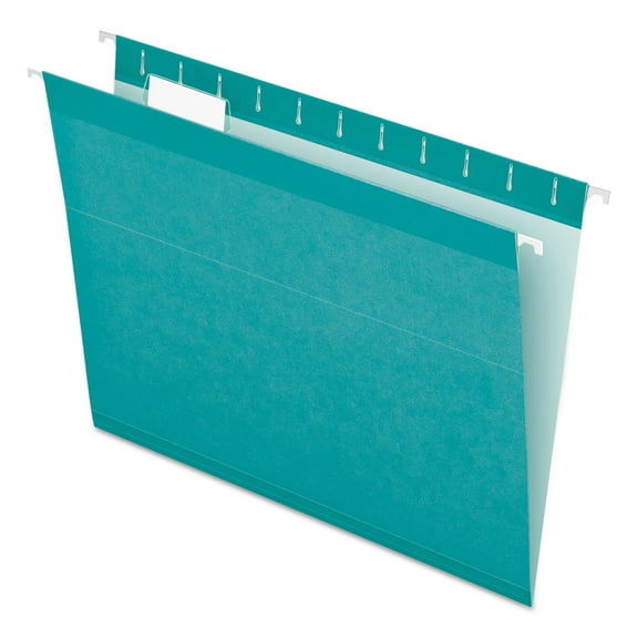 Pendaflex Reinforced Hanging Folders 1/5 Tab Letter Aqua 25/Box 415215AQU