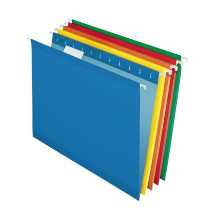 Pendaflex Reinforced Hanging Folders 1/5 Tab Letter Assorted 25/Box 415215ASST