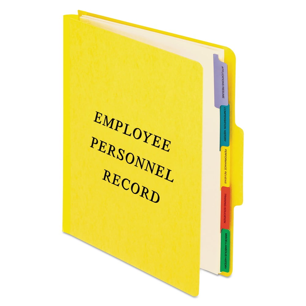 Pendaflex SER-1-YEL Personnel Folders, 1/3 Cut Top Tab, Letter, Yellow ...