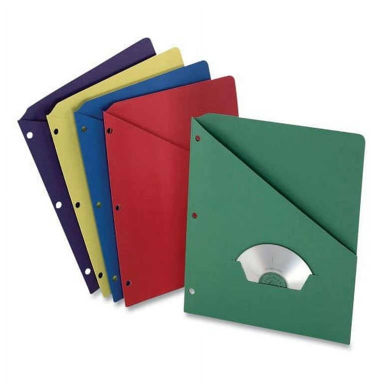 Slash Pocket Project Folders, 3-Hole Punched, Straight Tab, Letter Size, Assorted, 25/Pack Slash Pocket Project Folders, 3-Hole Punched, Straight Tab, Letter Size, Assorted, 25/Pack