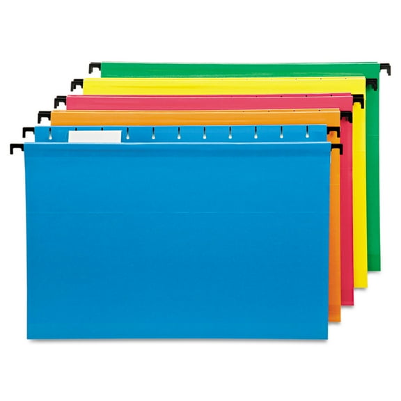 Pendaflex 6153 1/5 ASST SureHook 1/5-Cut Tabs Legal Size Hanging Folders - Assorted Colors (20/Box)