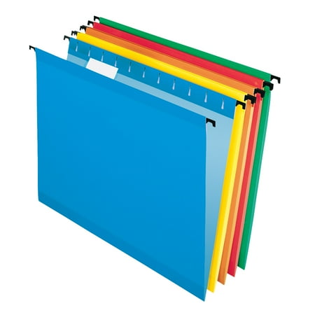 Pendaflex SureHook Hanging File Folder, Letter Size, 1/5 Cut Tabs, Assorted Colors, Pack of 20