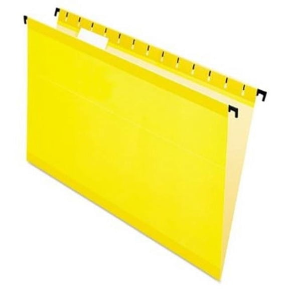 Pendaflex SureHook Hanging Folders, Legal Size, 1/5-Cut Tab, Yellow, 20/Box (615315YEL)