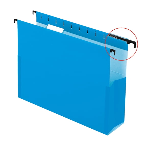 Pendaflex SureHook Pocket Reinforced Box Files, 2" Expansion, Letter Size, Blue, Pack Of 25