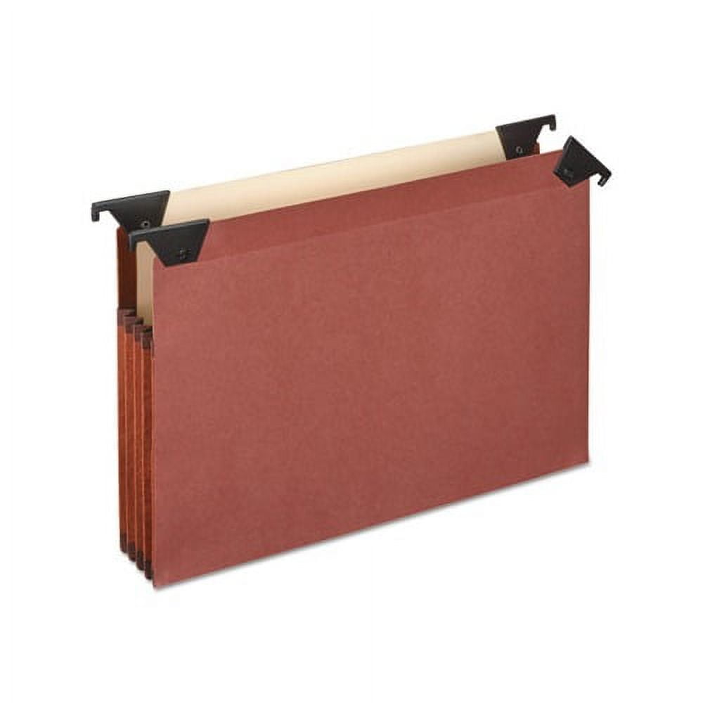 Remanufactured 3 1/2 Hanging File Pockets With Swing Hooks, 1/3 Tab, Letter, Brown, 5/box