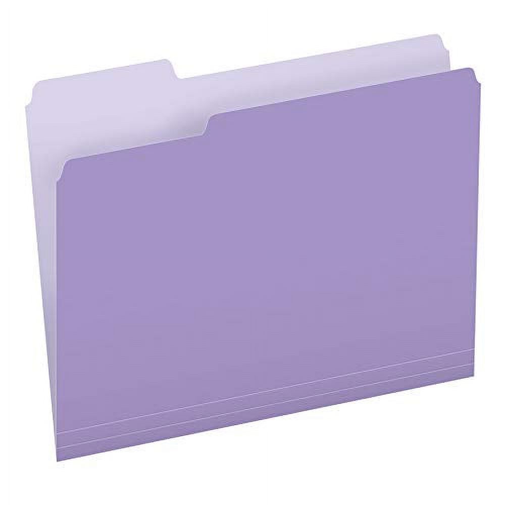 Pendaflex TwoTone Color File Folders, Letter Size, 1/3 Cut, Lavender